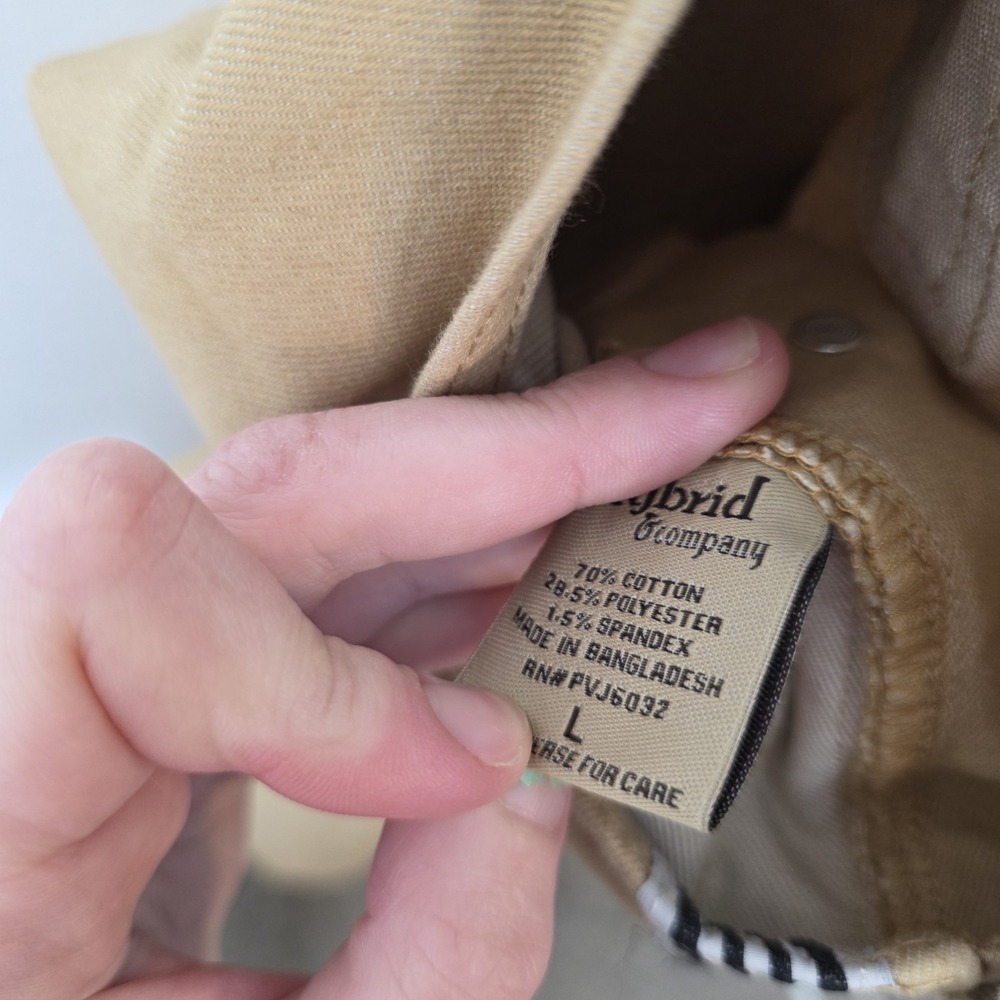 Hybrid & Co. Tan Denim Utility Carpenter Grunge Side Stripes Overalls Size L - Picture 4 of 9